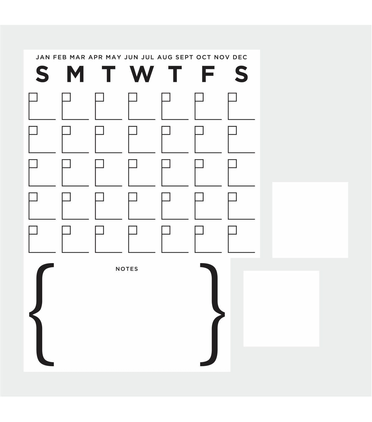 RoomMates Wall Decals Dry Erase Calendar