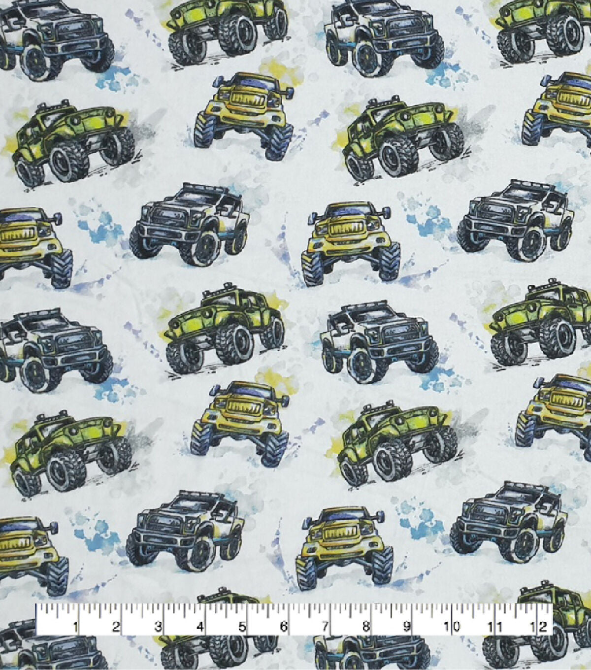 Monster Trucks Super Snuggle Flannel Fabric