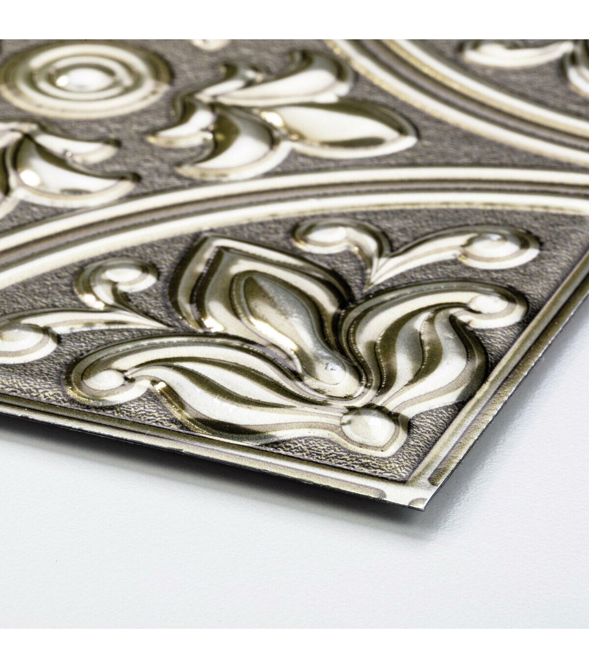 Gold Tin Peel & Stick Tile Backsplash