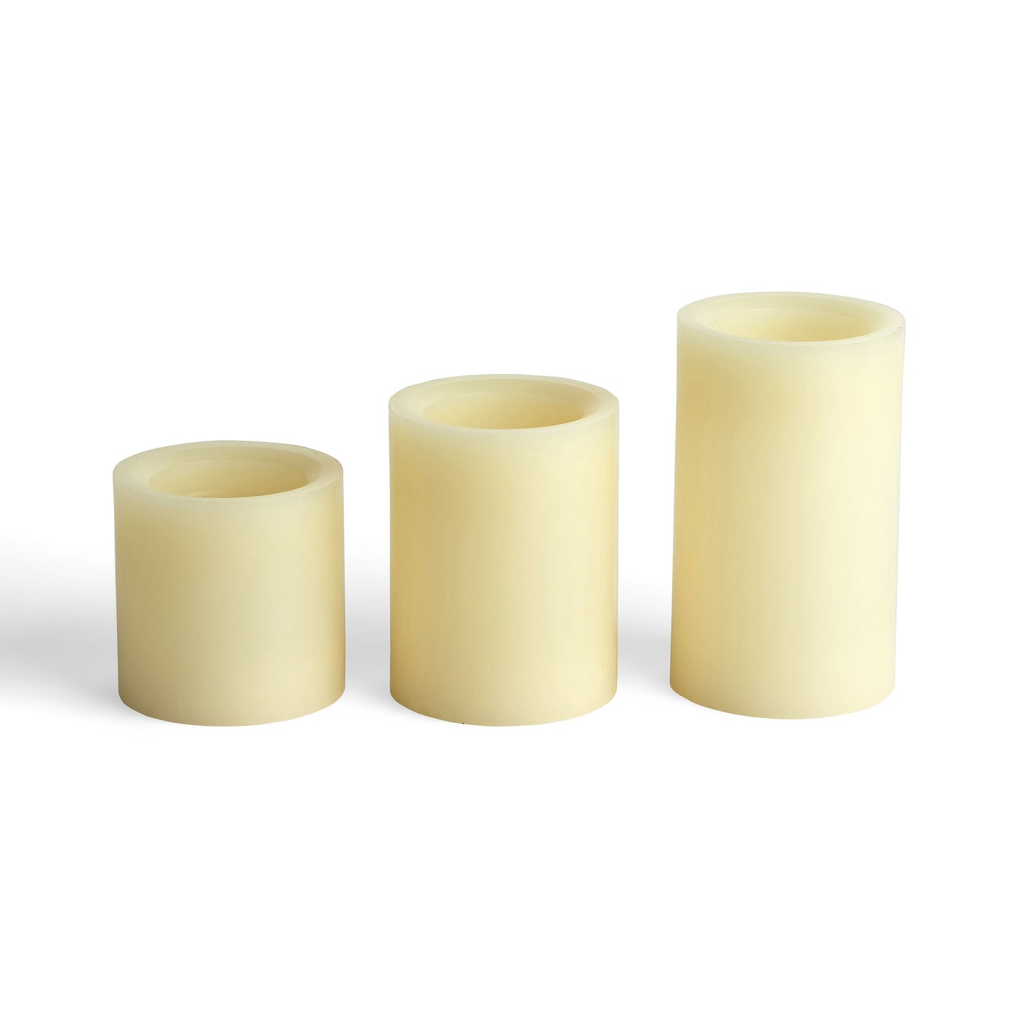 Flameless Vanilla Scented LED Wax Trio Pillar Candles Cream