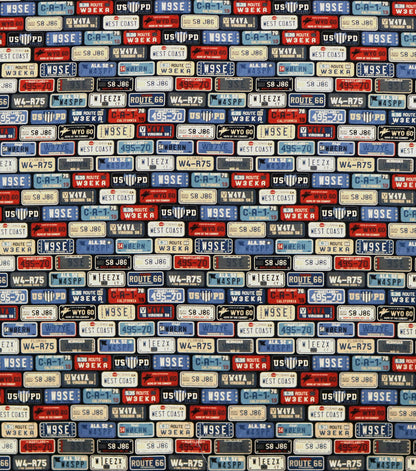 License Plates Super Snuggle Flannel Fabric