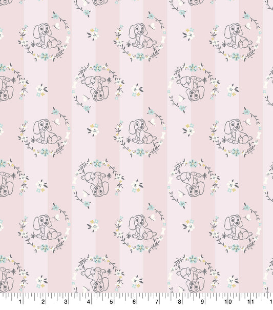 Lady and the Tramp Flannel Fabric Stripe