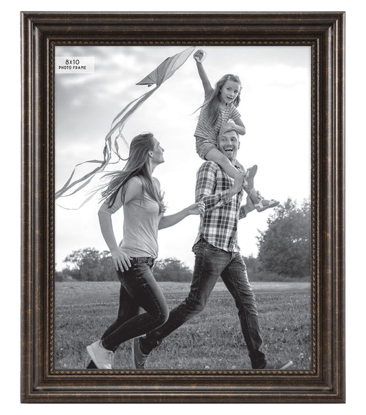 MCS 8 x 10 Expresso Beaded Scoop Picture Frame