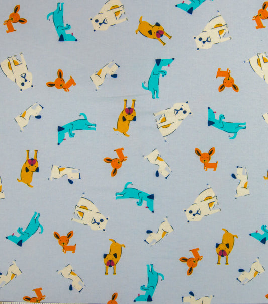 POP! Dogs On Gray Super Snuggle Flannel Fabric