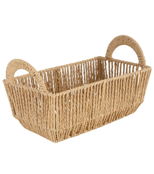Simplify 11 x 6.5 Dutch Weave Shelf Storage Basket With Round Handles