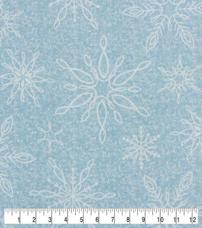 Large Snowflakes Super Snuggle Flannel Fabric