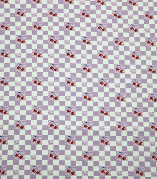 Red Cherries Checkered Super Snuggle Flannel Fabric