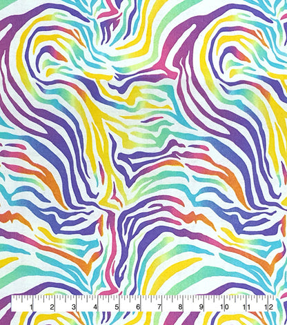 Rainbow Zebra Super Snuggle Flannel Fabric