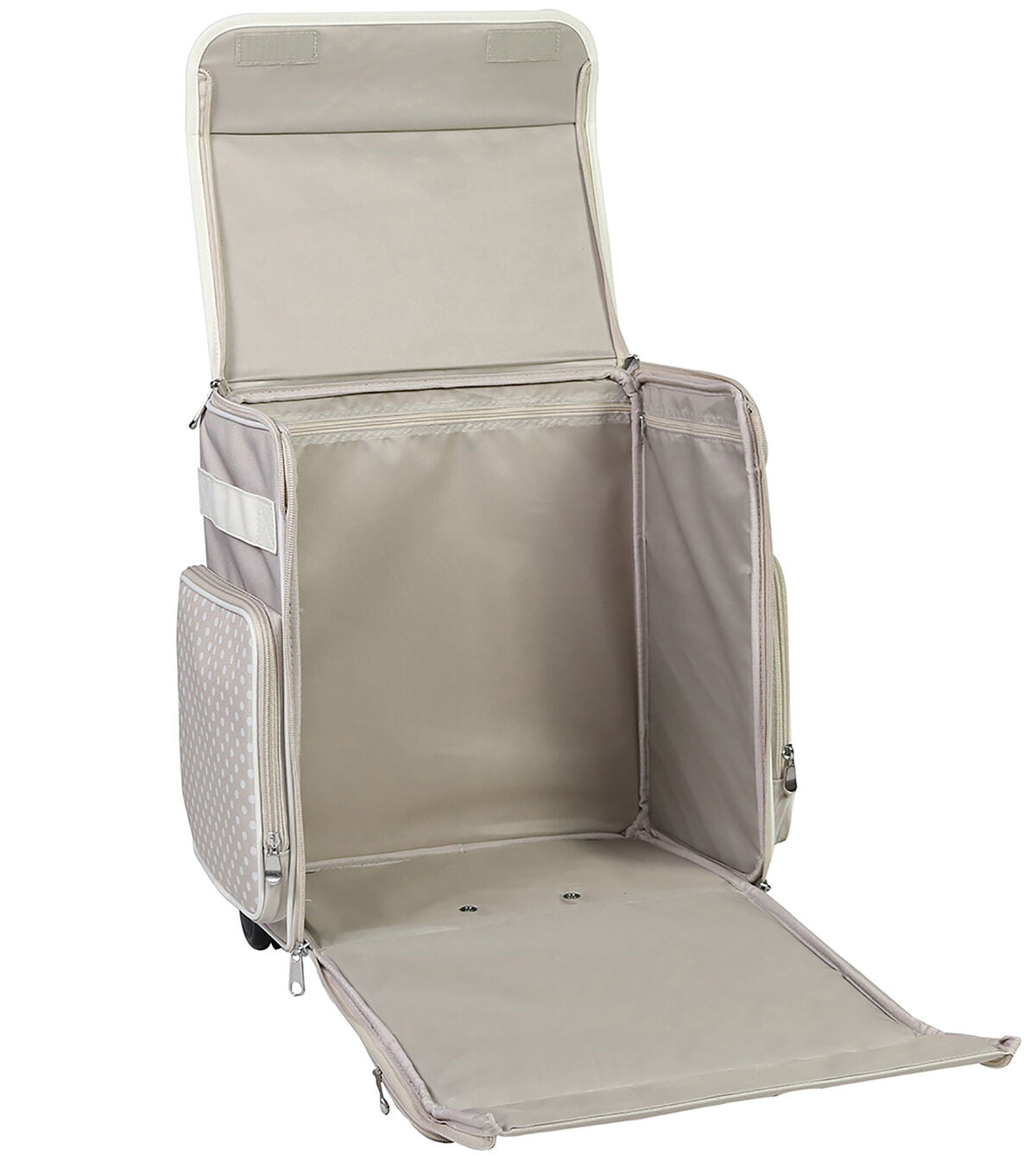 Everything Mary 16 Dots on Tan Collapsible Rolling Sewing Machine Case