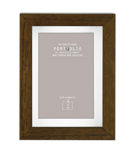 Sheffield Home 6 x 8 Matted to 4 x 6 Brown Rustic Tabletop Frame