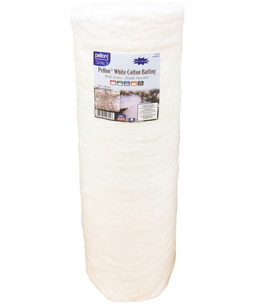 Pellon White Cotton Batting with Scrim 90x40yd Roll Needle Punched