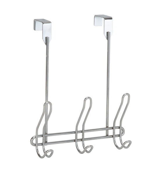 Simplify 11 Chrome Compact Over the Door 6 Hooks