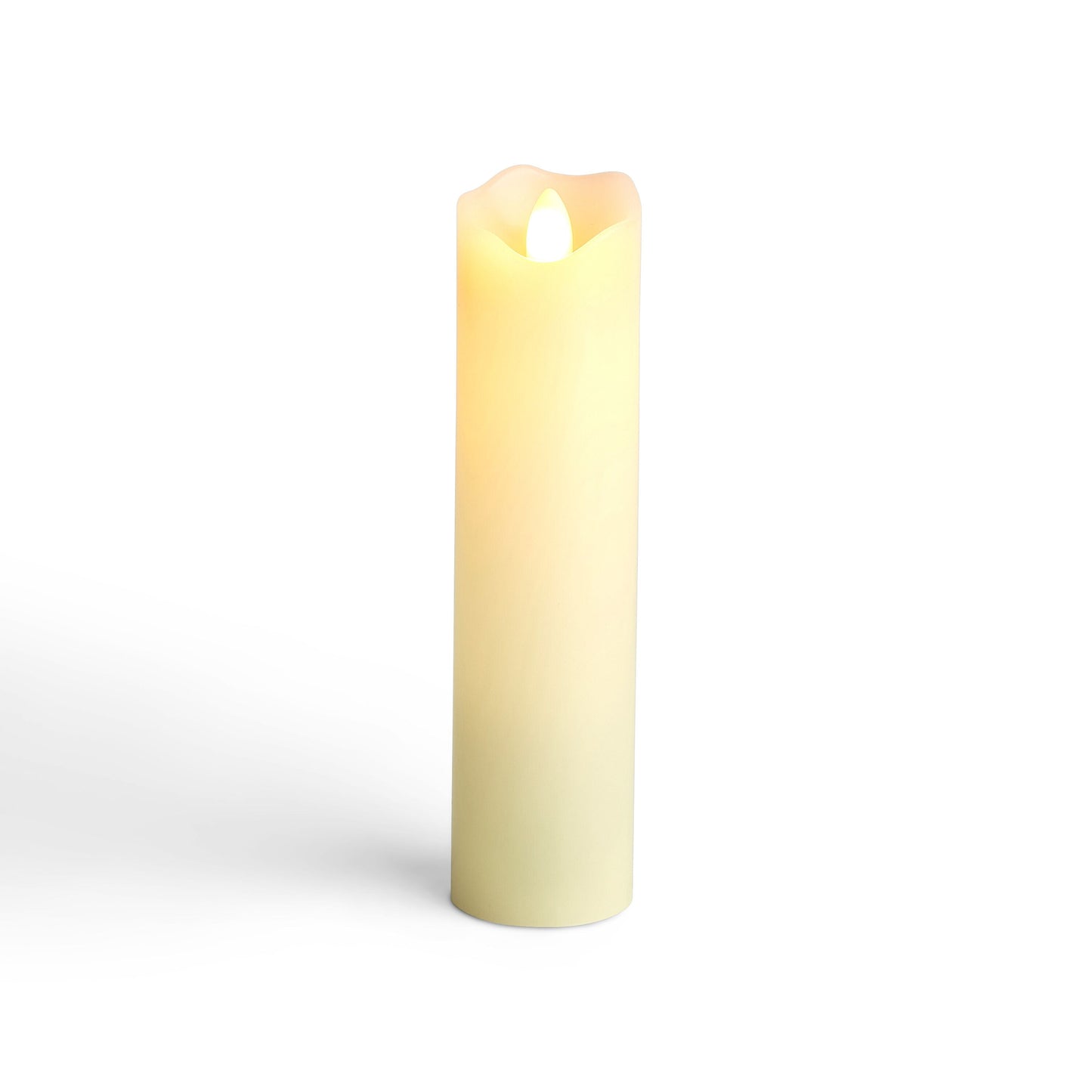 2 x 8 Ivory Aurora Flame Wave Edge Pillar Candle by Hudson 43