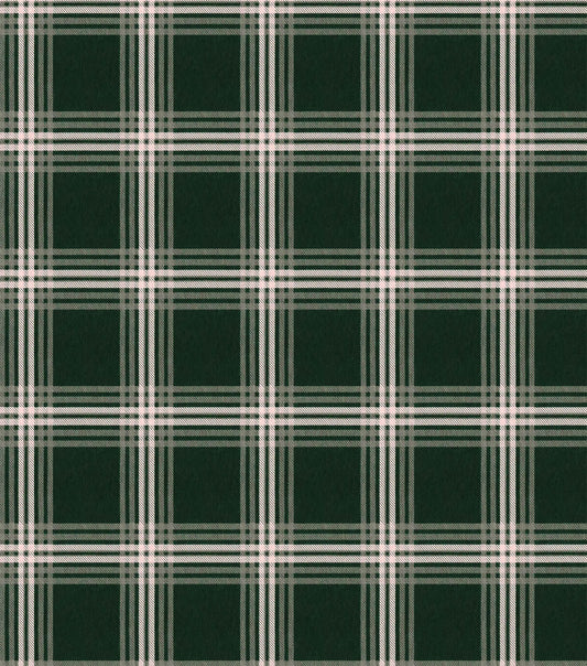 White & Green Plaid Super Snuggle Christmas Flannel Fabric