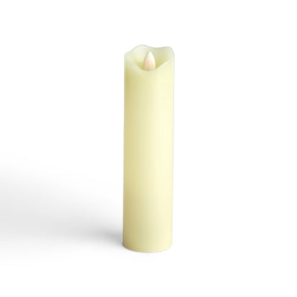 2 x 8 Ivory Aurora Flame Wave Edge Pillar Candle by Hudson 43