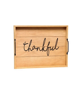 All The Rages Decorative Thankful Wood Serving Tray 15.50 x 12