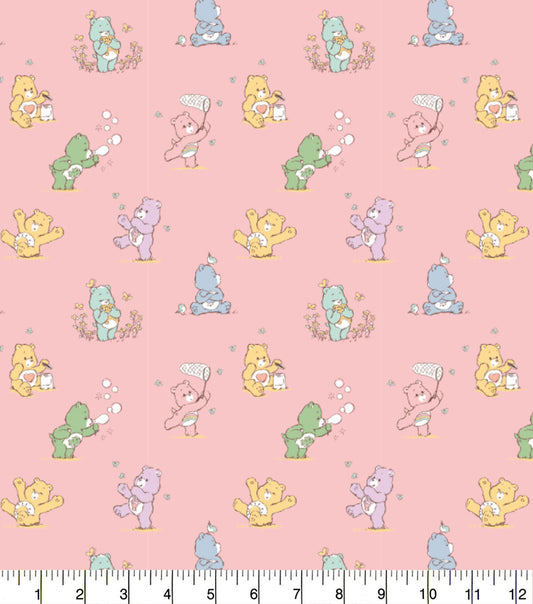 Care Bears Flannel Fabric Playful Pink