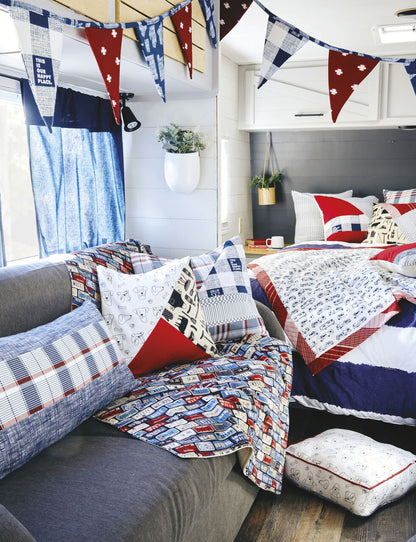 Blue Geometric Super Snuggle Flannel Fabric