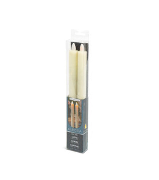 10 LED Ivory Wave Edge Ivory Taper Candles 2pk by Hudson 43