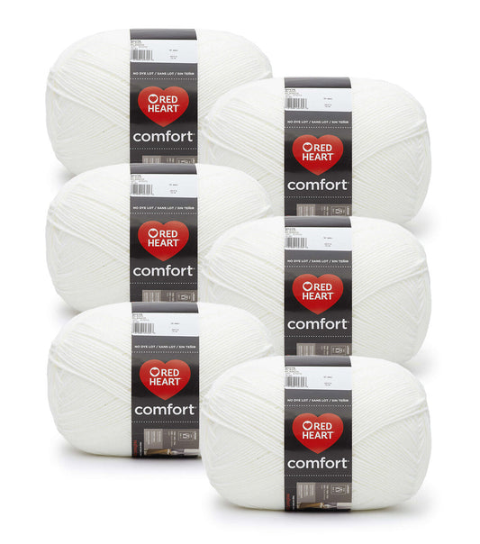 Red Heart Comfort 1859yds Worsted Acrylic Yarn 6 Bundle
