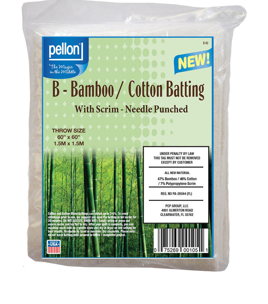 Pellon Bamboo/Cotton Batting With Scrim 60 x 60