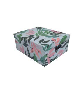 13.5 Tropical Floral on White Rectangle Box by Place & Time