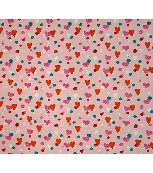 Hearts on Pink Super Snuggle Flannel Fabric by POP!