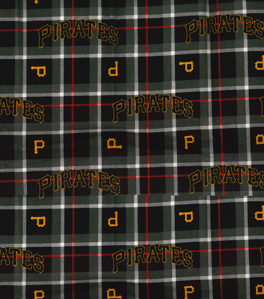 Fabric Traditions Pittsburgh Pirates MLB Plaid Flannel Fabric