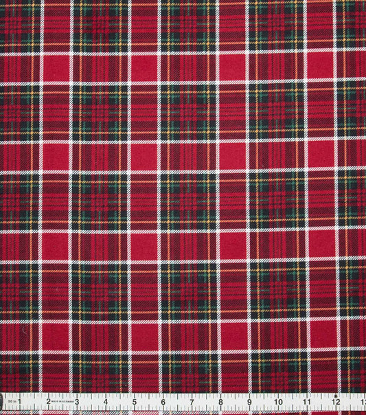 Red & Green Tartan Plaid Super Snuggle Flannel Fabric
