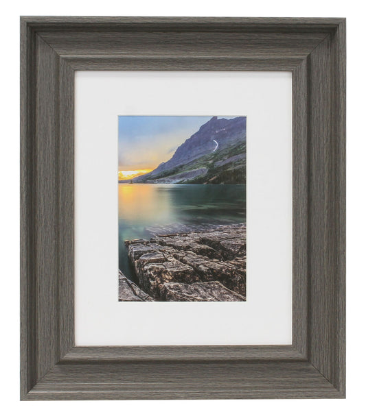 BP 8x10 Matted to 5x7 Rustic Gray Wall Frame