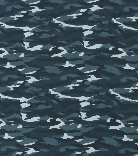 Blue Camouflage Super Snuggle Flannel Fabric