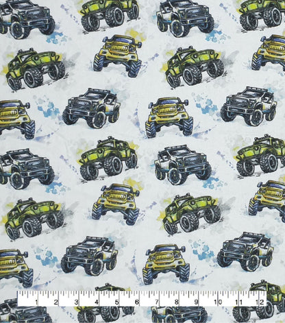 Monster Trucks Super Snuggle Flannel Fabric