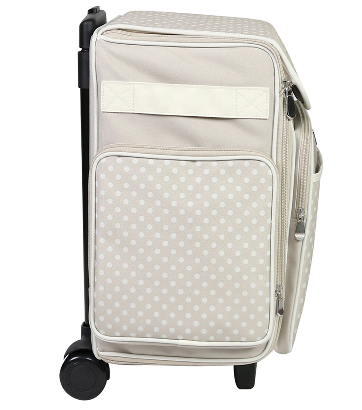 Everything Mary 16 Dots on Tan Collapsible Rolling Sewing Machine Case