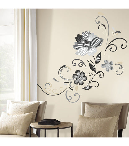 RoomMates Wall Decals Black & White Flower
