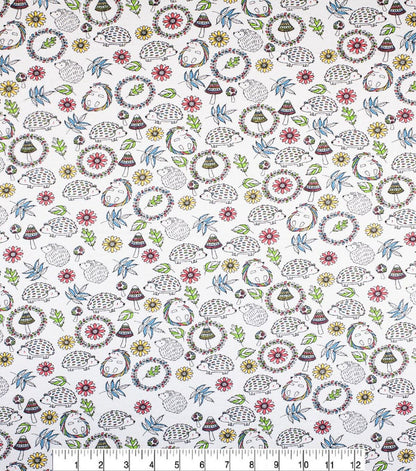 Hedgehogs & Mushrooms Super Snuggle Flannel Fabric