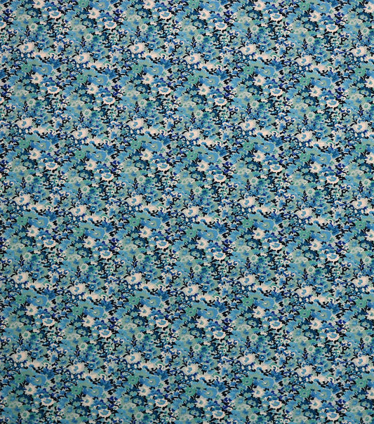 108 Blue Modern Floral Wide Flannel Fabric