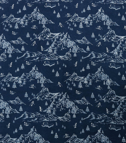 Mountains On Blue Super Snuggle Flannel Fabric