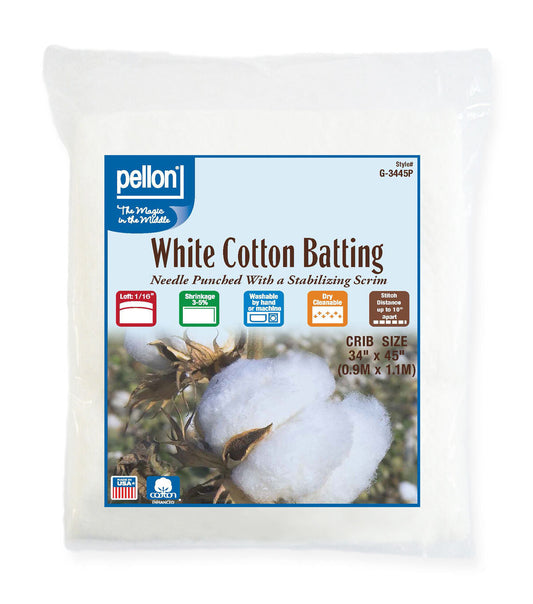 Pellon White Cotton Batting 34x45