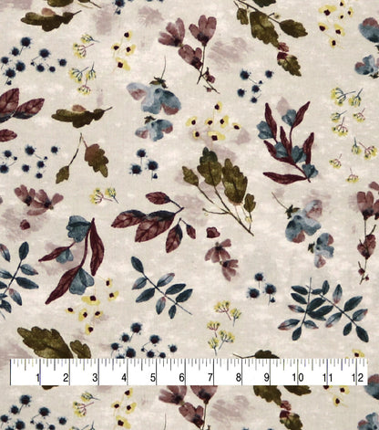 Leaves Beige Super Snuggle Flannel Fabric