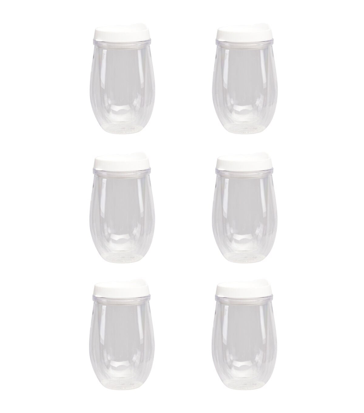 Plastic Wine Tumblers 6 pk - Clear