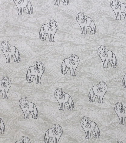 Super Snuggle Wolf Sketch Flannel Fabric