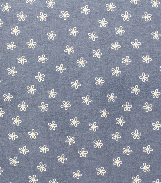Super Snuggle POP! Scribble Floral Blue Flannel Fabric