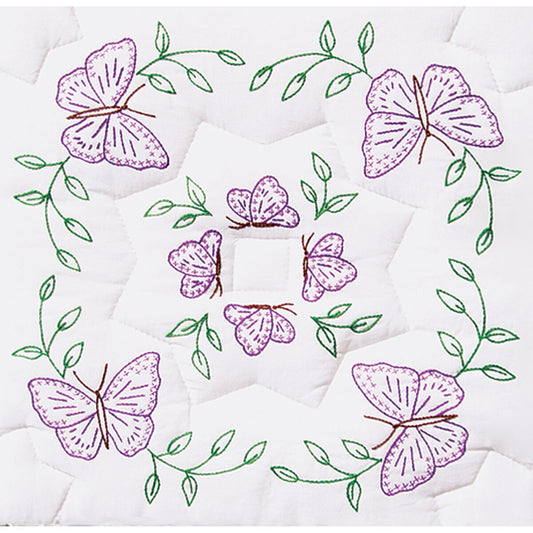 Jack Dempsey 18 Circle of Butterflies Stamped Quilt Blocks 6pk