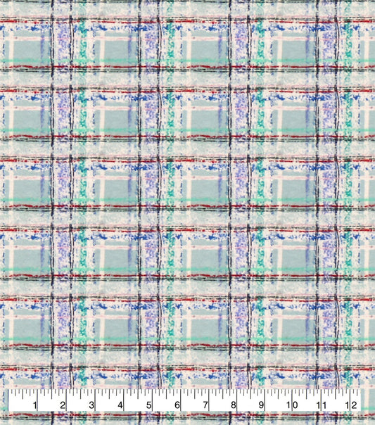Snowy Mint Plaid Super Snuggle Flannel Fabric