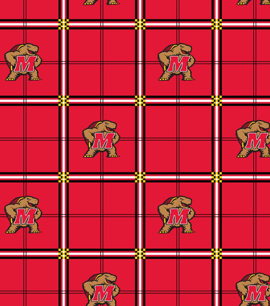 University of Maryland Terrapins Flannel Fabric 42 Plaid