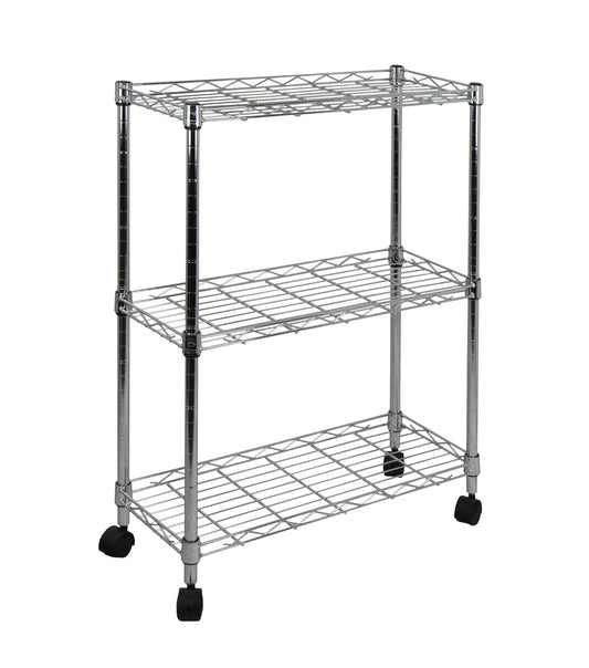 Oceanstar 22.5 Chrome 3 Tier Shelving All Purpose Utility Cart
