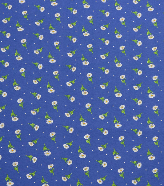 Daisies on Blue Super Snuggle Flannel Fabric