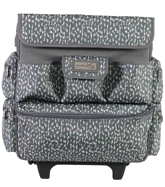 Everything Mary 18 Gray & White Teacher Rolling Tote