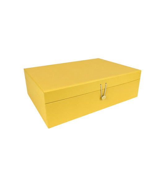 14 Gold Rectangle Box With Button Closure