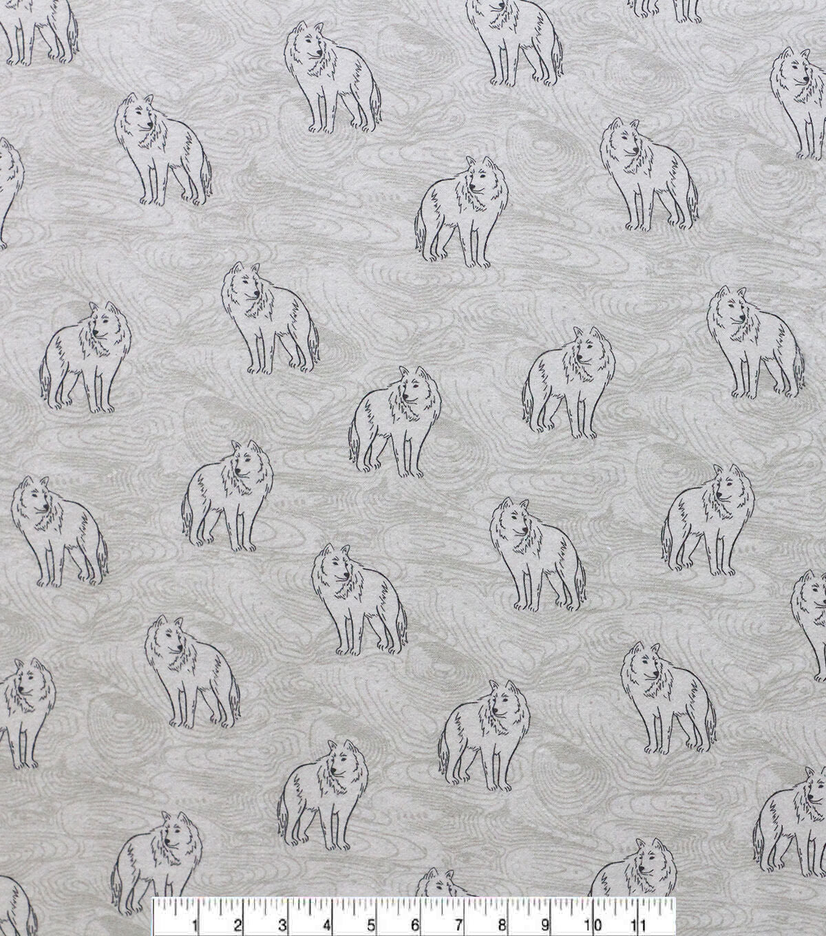 Super Snuggle Wolf Sketch Flannel Fabric